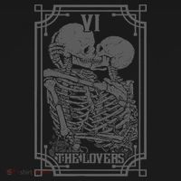 The Lovers Tarot Card Goth Skull Halloween Gothic Occult Women's Hoodie thumb 2