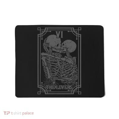 The Lovers Tarot Card Goth Skull Halloween Gothic Occult Mousepad