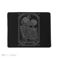 The Lovers Tarot Card Goth Skull Halloween Gothic Occult Mousepad thumb 0