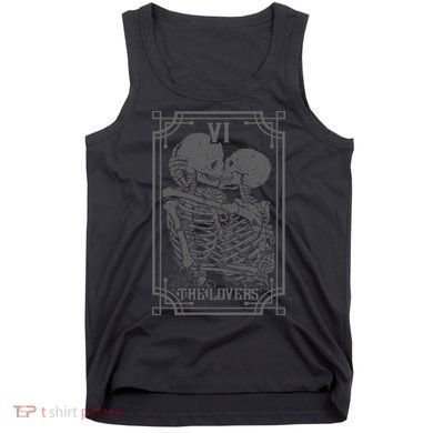 The Lovers Tarot Card Goth Skull Halloween Gothic Occult Tank Top