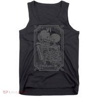 The Lovers Tarot Card Goth Skull Halloween Gothic Occult Tank Top thumb 0