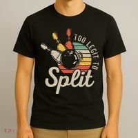 Too Legit To Split Retro Bowling Funny Bowler Bowling Team T-Shirt thumb 3