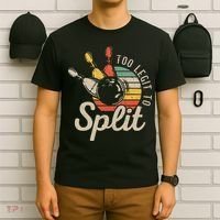 Too Legit To Split Retro Bowling Funny Bowler Bowling Team T-Shirt thumb 6