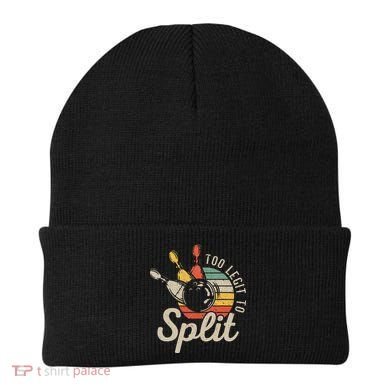 Too Legit To Split Retro Bowling Funny Bowler Bowling Team Beanie