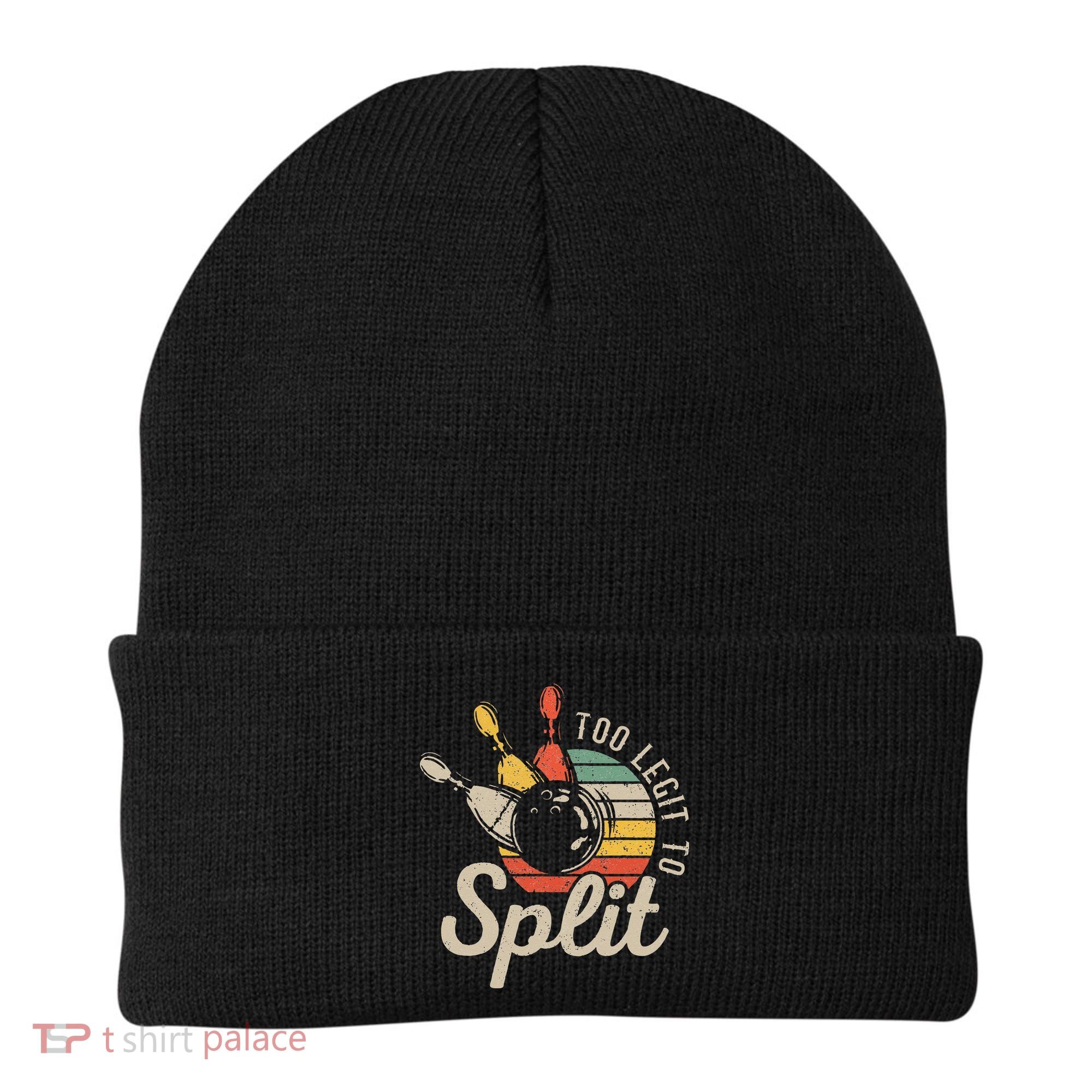 Too Legit To Split Retro Bowling Funny Bowler Bowling Team Beanie