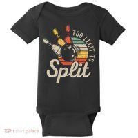 Too Legit To Split Retro Bowling Funny Bowler Bowling Team Baby Bodysuit thumb 0
