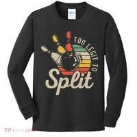 Too Legit To Split Retro Bowling Funny Bowler Bowling Team Kids Long Sleeve Shirt thumb 0