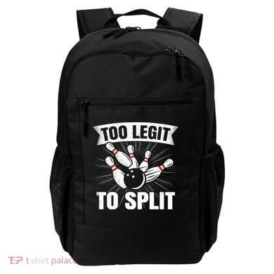 Too Legit To Split Funny Retro Team Bowler Bowling Backpack
