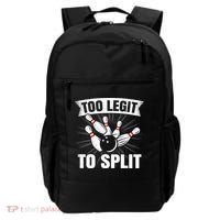 Too Legit To Split Funny Retro Team Bowler Bowling Backpack thumb 0