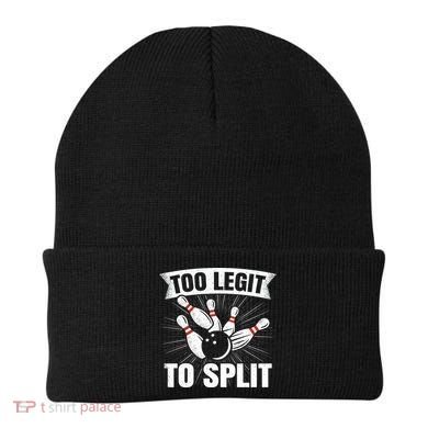 Too Legit To Split Funny Retro Team Bowler Bowling Beanie
