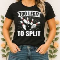 Too Legit To Split Funny Retro Team Bowler Bowling Women's T-Shirt thumb 2