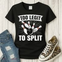 Too Legit To Split Funny Retro Team Bowler Bowling Women's T-Shirt thumb 3