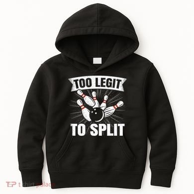 Too Legit To Split Funny Retro Team Bowler Bowling Kids Hoodie