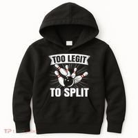 Too Legit To Split Funny Retro Team Bowler Bowling Kids Hoodie thumb 0