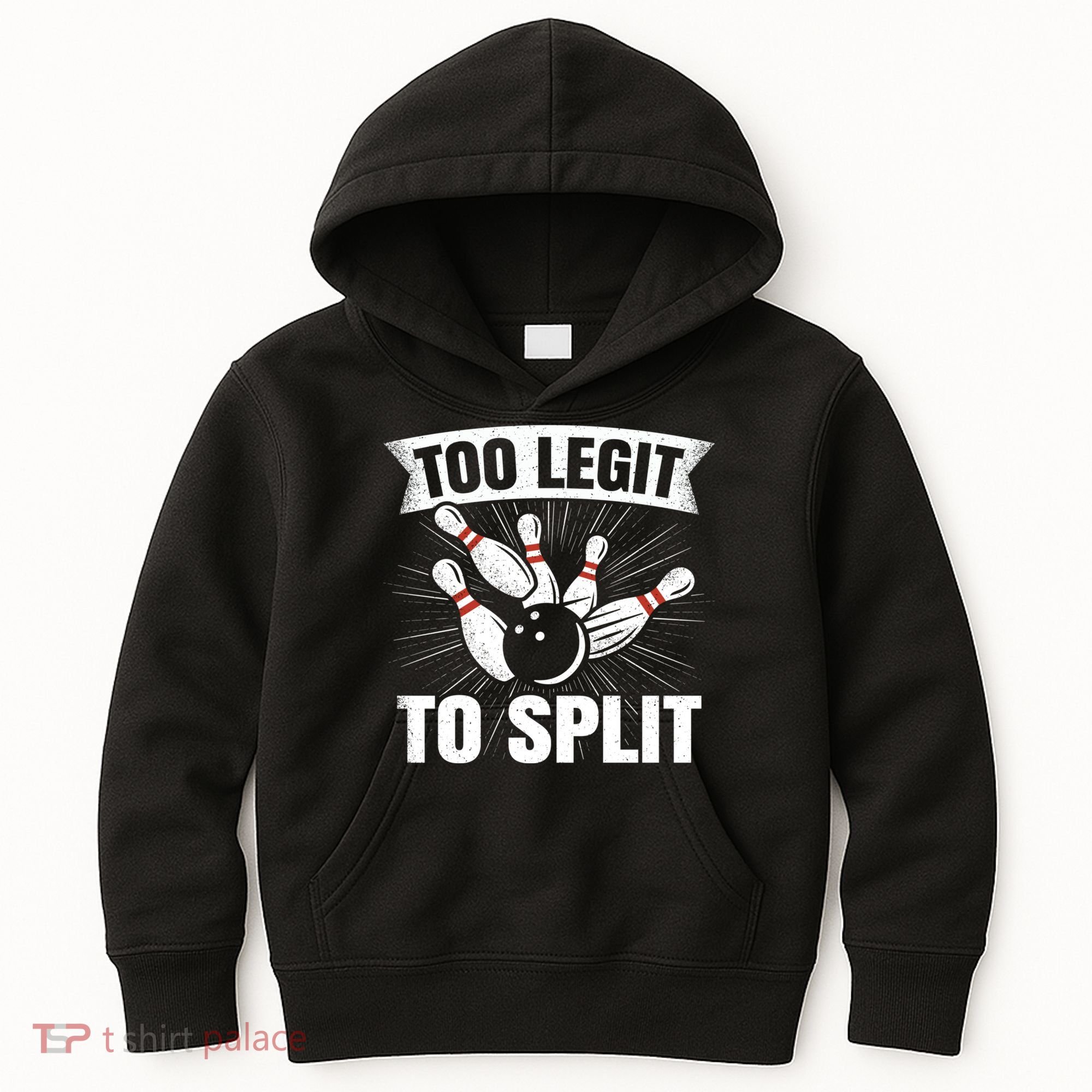 Too Legit To Split Funny Retro Team Bowler Bowling Kids Hoodie