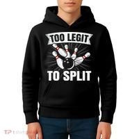 Too Legit To Split Funny Retro Team Bowler Bowling Kids Hoodie thumb 4