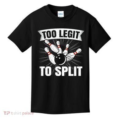 Too Legit To Split Funny Retro Team Bowler Bowling Kids T-Shirt