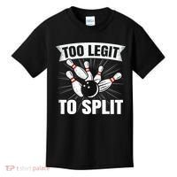 Too Legit To Split Funny Retro Team Bowler Bowling Kids T-Shirt thumb 0