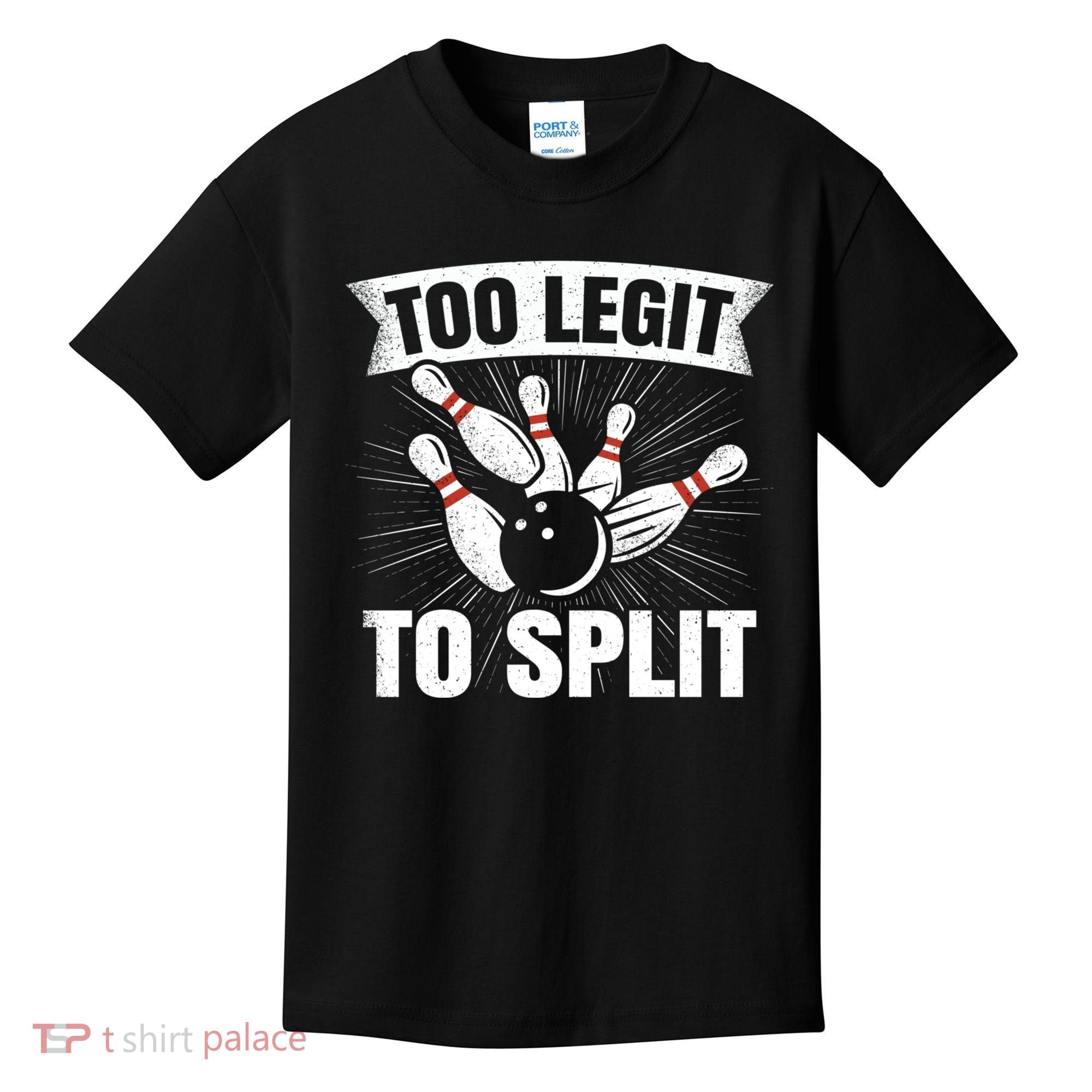 Too Legit To Split Funny Retro Team Bowler Bowling Kids T-Shirt
