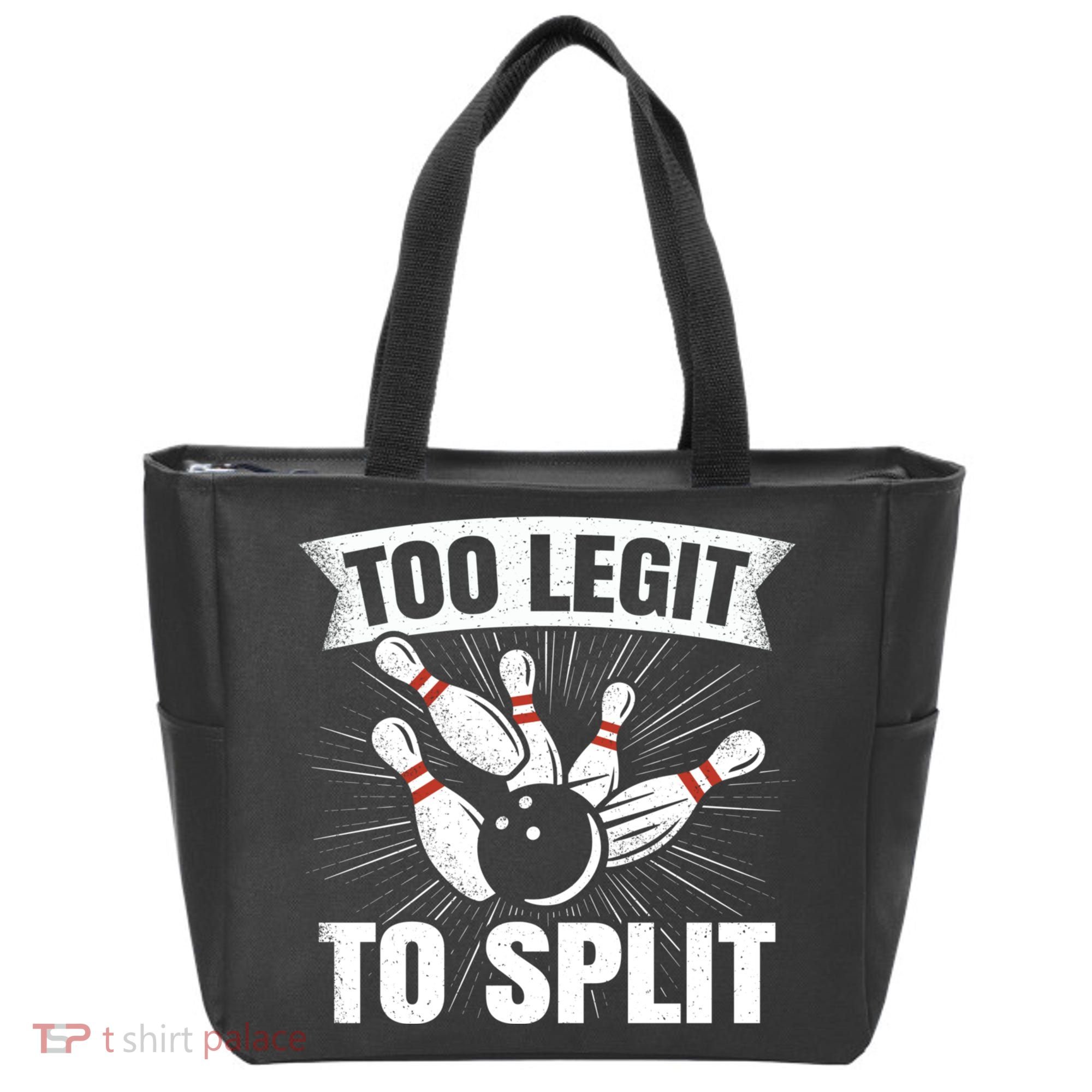 Too Legit To Split Funny Retro Team Bowler Bowling Tote Bag