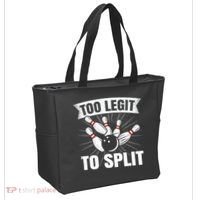Too Legit To Split Funny Retro Team Bowler Bowling Tote Bag thumb 2