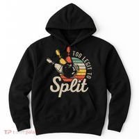 Too Legit To Split Retro Bowling Funny Bowler Bowling Team Hoodie thumb 0