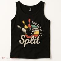 Too Legit To Split Retro Bowling Funny Bowler Bowling Team Tank Top thumb 2