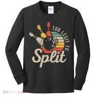 Too Legit To Split Retro Bowling Funny Bowler Bowling Team Kids Long Sleeve Shirt thumb 0