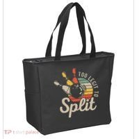 Too Legit To Split Retro Bowling Funny Bowler Bowling Team Tote Bag thumb 2