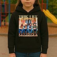 Thug Life Trump Vance Kennedy Elon Kids Hoodie thumb 3
