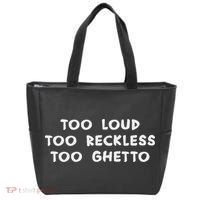 Too Loud Too Reckless Too Ghetto Black History Month Tote Bag thumb 0