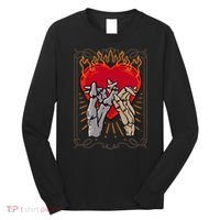 The Lovers Tarot Card Skeleton Gothic Heart Occult Goth Long Sleeve Shirt thumb 0