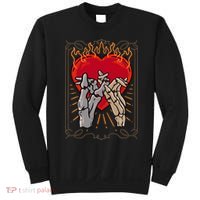 The Lovers Tarot Card Skeleton Gothic Heart Occult Goth Sweatshirt thumb 0