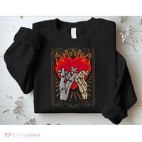 The Lovers Tarot Card Skeleton Gothic Heart Occult Goth Sweatshirt thumb 2