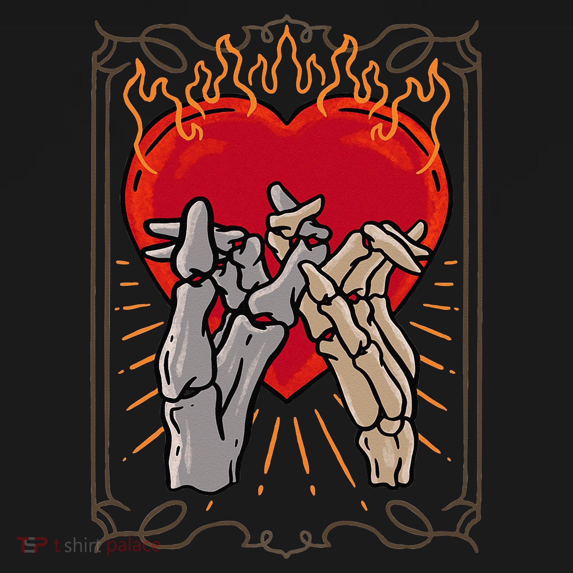 The Lovers Tarot Card Skeleton Gothic Heart Occult Goth Sweatshirt