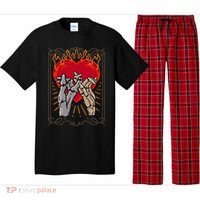 The Lovers Tarot Card Skeleton Gothic Heart Occult Goth Pajama Set thumb 0