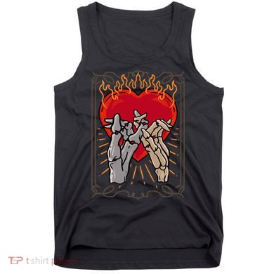 The Lovers Tarot Card Skeleton Gothic Heart Occult Goth Tank Top