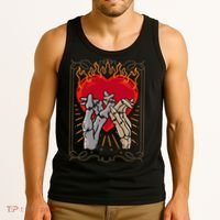 The Lovers Tarot Card Skeleton Gothic Heart Occult Goth Tank Top thumb 3