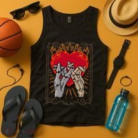 The Lovers Tarot Card Skeleton Gothic Heart Occult Goth Tank Top thumb 4