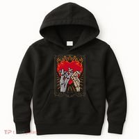 The Lovers Tarot Card Skeleton Gothic Heart Occult Goth Kids Hoodie thumb 0