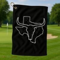Texas Bull Horns Golf Towel thumb 1