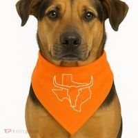 Texas Bull Horns USA-Made Doggie Bandana thumb 1