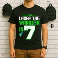 This Laser Tag Warrior Is 7 Gaming Birthday Party T-Shirt thumb 6