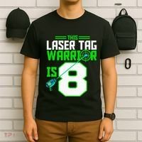 This Laser Tag Warrior Is 8 Gaming Birthday Party T-Shirt thumb 6
