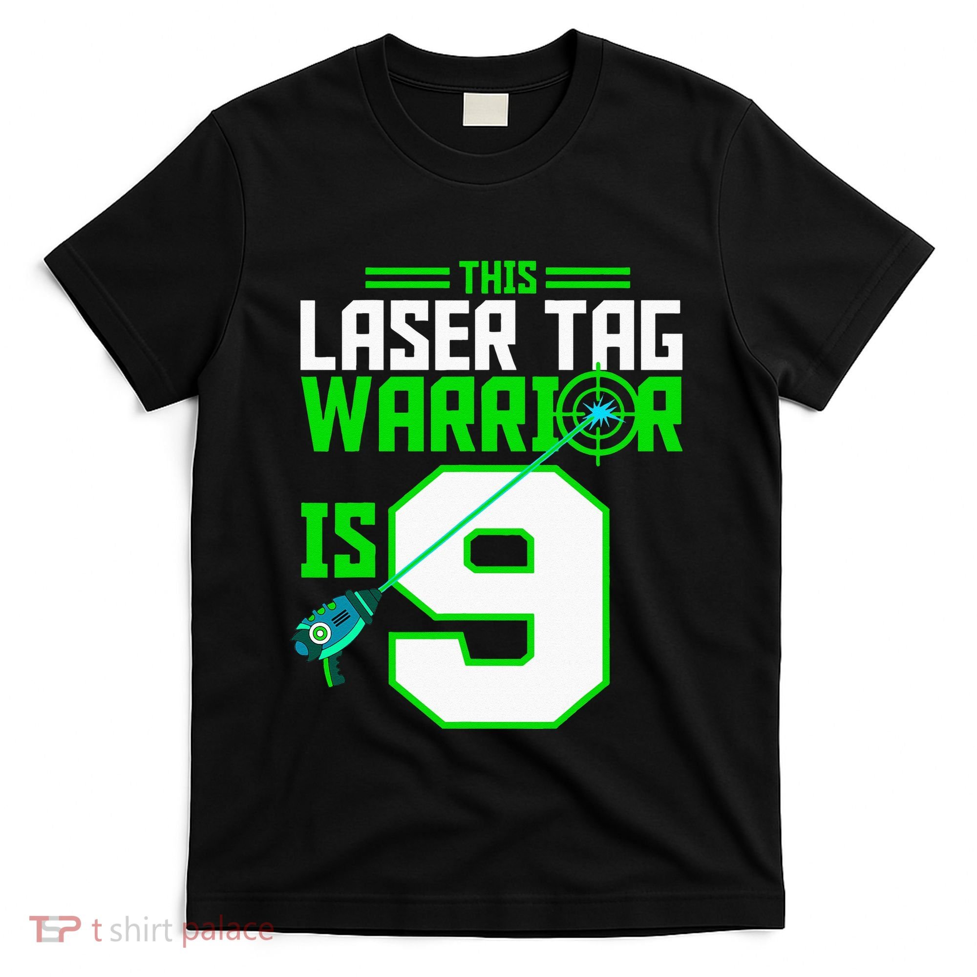 This Laser Tag Warrior Is 9 Gaming Birthday Party T-Shirt