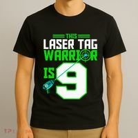 This Laser Tag Warrior Is 9 Gaming Birthday Party T-Shirt thumb 3