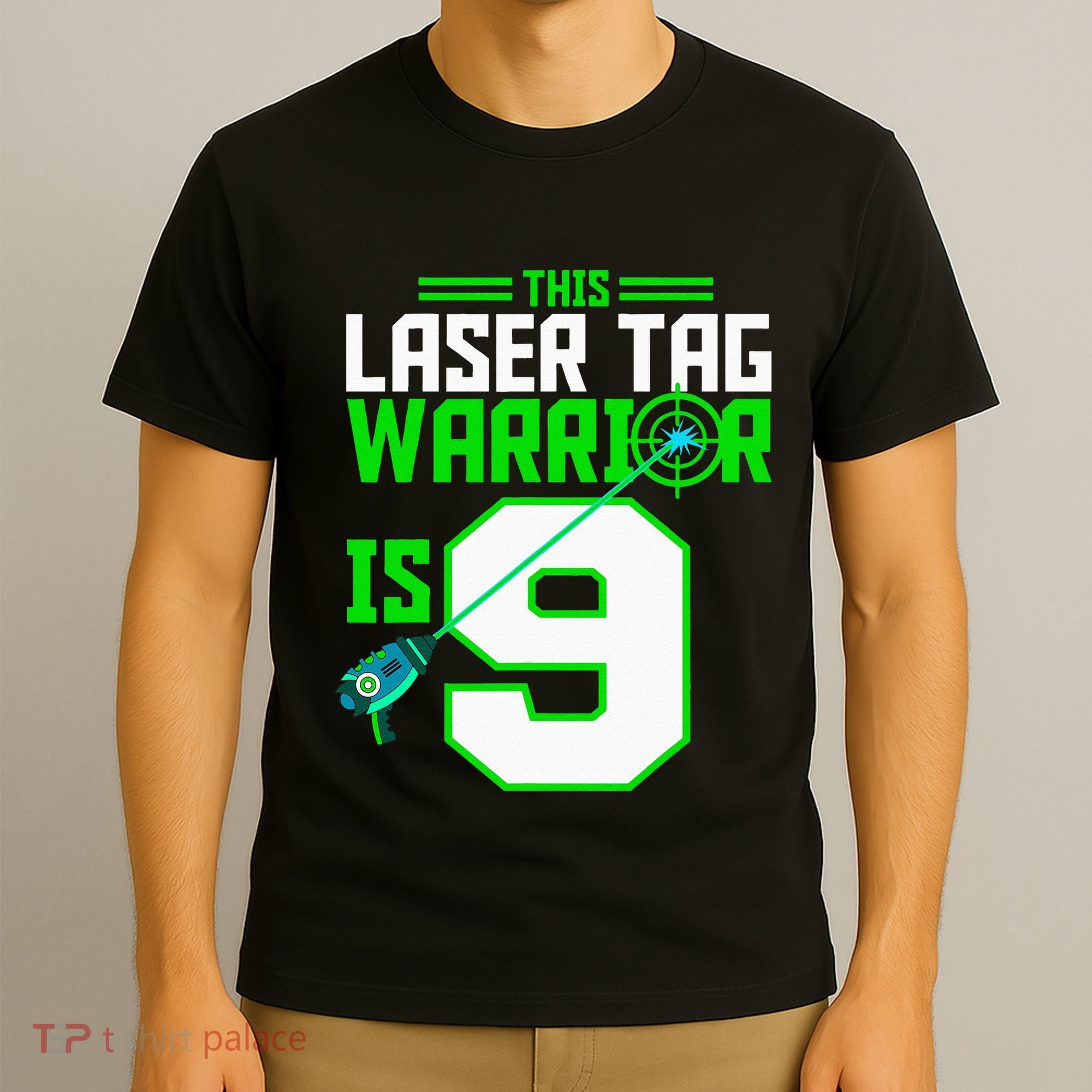 This Laser Tag Warrior Is 9 Gaming Birthday Party T-Shirt