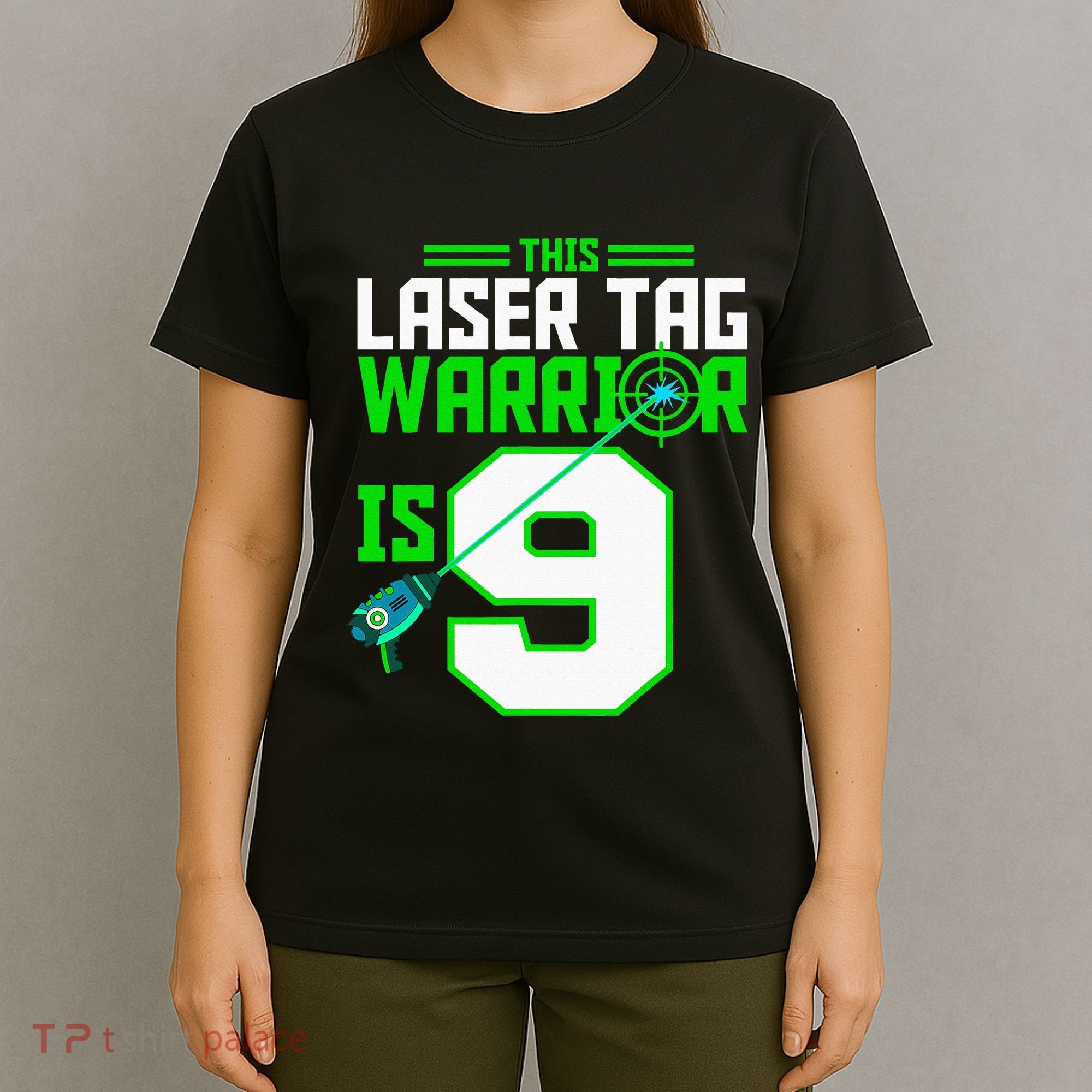 This Laser Tag Warrior Is 9 Gaming Birthday Party T-Shirt