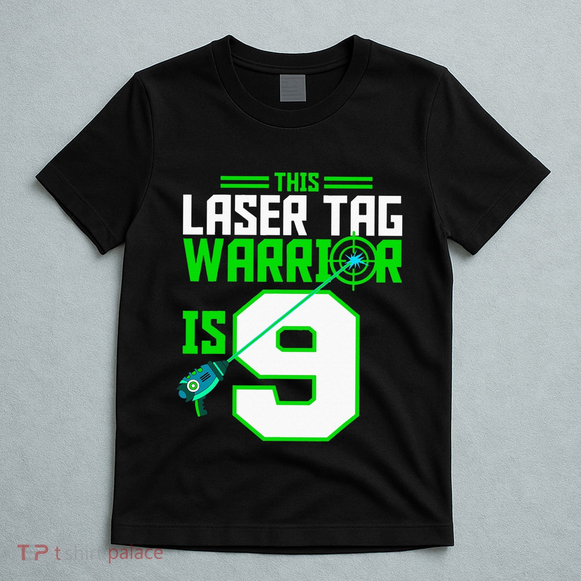 This Laser Tag Warrior Is 9 Gaming Birthday Party T-Shirt