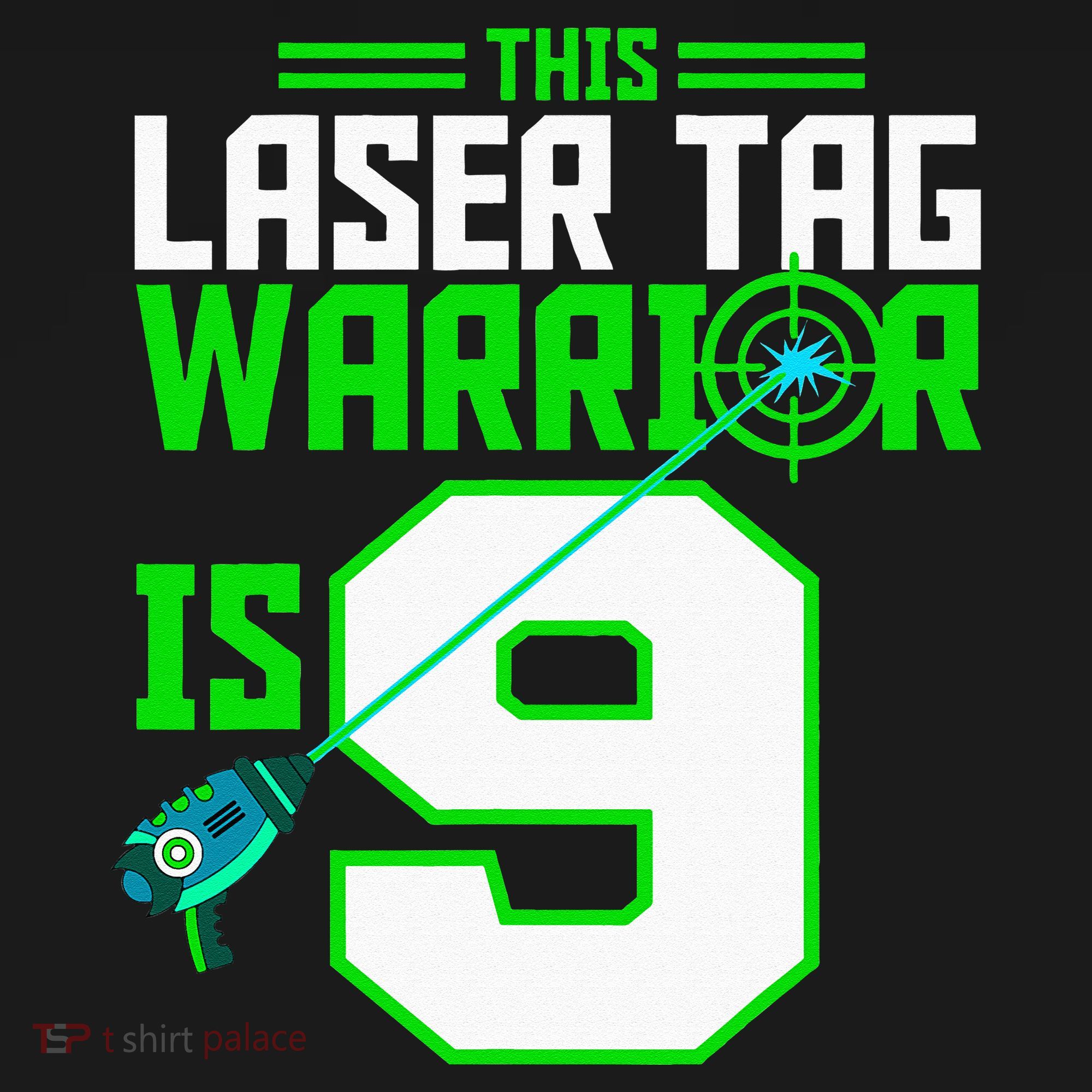 This Laser Tag Warrior Is 9 Gaming Birthday Party T-Shirt